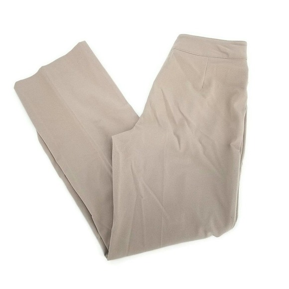 Rafaella Womens Straight Leg Pants Beige Mid Rise Pockets Stretch Petites 6P - Picture 1 of 8